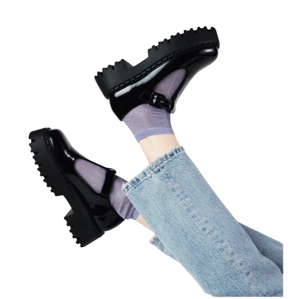 $218 Intentionally Blank Pears Leather Mary Jane 10 Chunky Platform Goth Grunge